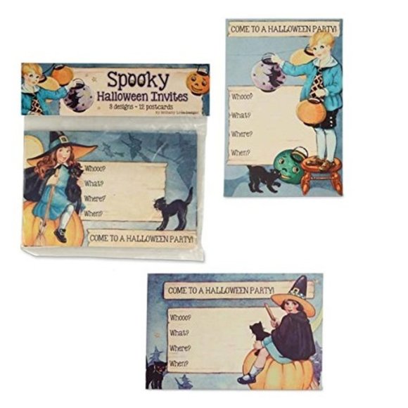 Bethany Lowe Vintage Style Spooky Halloween Invites Paper Postcard Invite - Picture 1 of 3